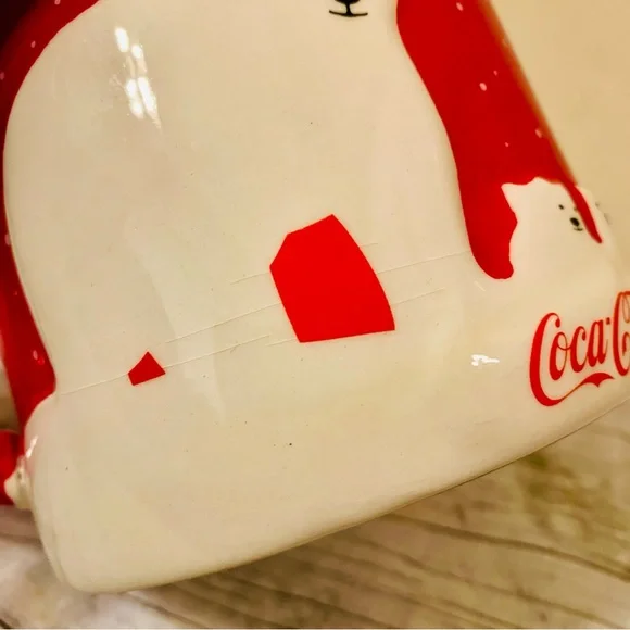 Coca-Cola Holiday Polar Bear Coffee Mug in Red and White - Picture 12 of 12